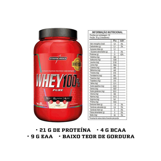 Whey 100% Pure 900 Grs Integralmédica Proteína Importada Cookies & Cream