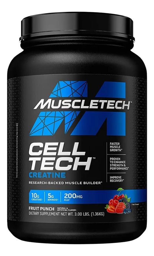 Suplemento en polvo MuscleTech Cell-tech intra treino Creatina sabor ponche de frutas x 1.36kg