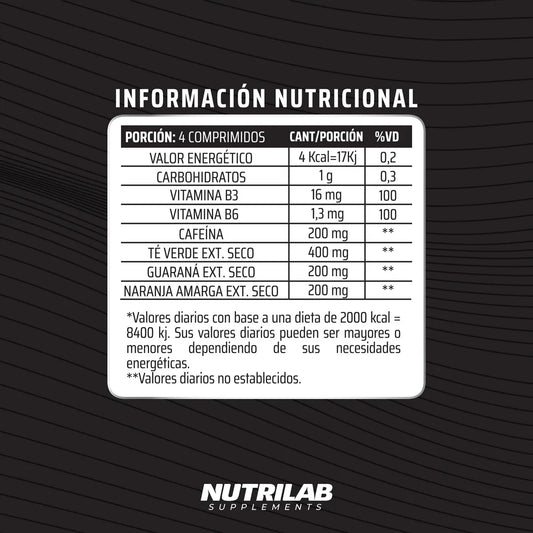 Termogenic Max Nutrilab. 240 Comp. Quemador De Grasa. Sabor Neutro