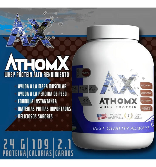 Suplemento en polvo AthomX Proteínas sabor crema de fresa x 1kg