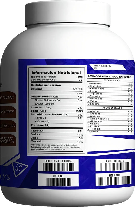 Suplemento en polvo AthomX Proteínas sabor crema de fresa x 1kg