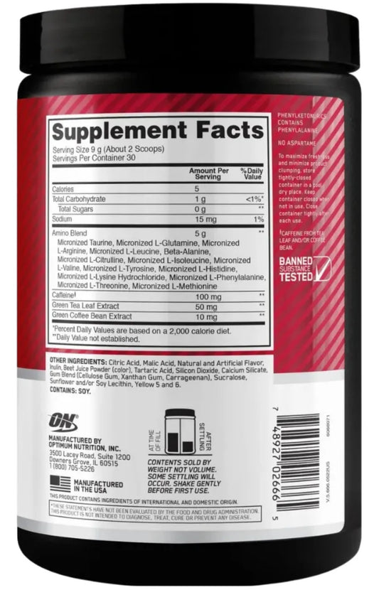 Bcaa optimun nutrition Amino Energy